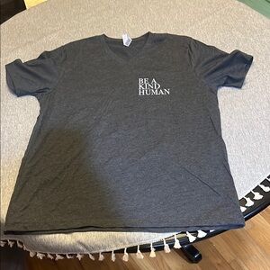 Gray V-Neck T-Shirt - Be A Kind Human